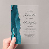Invitations En Acrylique Élégant Mariage de script d'agrégation d'argent Tu (In situ (ordinateur de poche))
