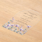 Invitations En Acrylique Élégant mariage de script floral aquarelle (Poser)