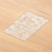 Invitations En Acrylique Élégant Mariage de script neutre (Poser)