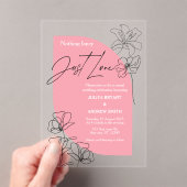 Invitations En Acrylique Élégant Mariage de script rose et crème (In situ (ordinateur de poche))