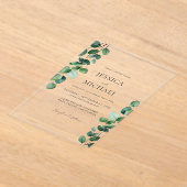 Invitations En Acrylique Elégant Mariage de verdure Eucalyptus (Poser)