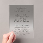 Invitations En Acrylique Élégant Mariage Dégradé Noir Écriture Neutre (In situ (ordinateur de poche))
