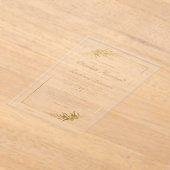 Invitations En Acrylique Élégant Mariage d'or de cadre botanique (Poser)