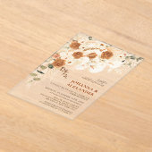 Invitations En Acrylique Élégant Mariage en terre cuite moderne (Poser)