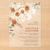 Invitations En Acrylique Élégant Mariage en terre cuite moderne (Recto)