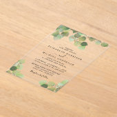 Invitations En Acrylique Elégant Mariage Eucalyptus Gold Aquarelle (Poser)