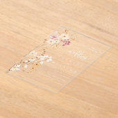 Invitations En Acrylique Élégant Mariage Fleur sauvage (Poser)
