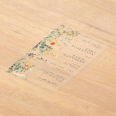 Invitations En Acrylique Élégant Mariage Fleur sauvage (Poser)