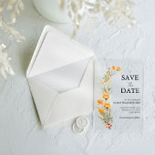 Invitations En Acrylique Elégant Mariage Fleur sauvage Meadow Enregistrer L