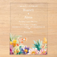 Élégant mariage floral aquarelle tropicale 