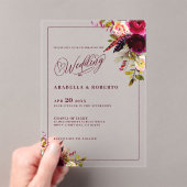 Invitations En Acrylique Elégant Mariage floral Bohème (In situ (ordinateur de poche))