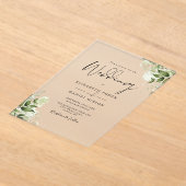 Invitations En Acrylique Élégant Mariage Floral Végétal Rustique Moderne (Poser)