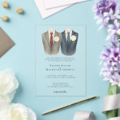 Invitations En Acrylique Elégant Mariage gay deux pièces en costume (Insitu (Mariage))