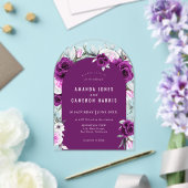 Invitations En Acrylique Élégant Mariage géométrique violet rustique (Insitu (Mariage))