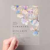 Invitations En Acrylique Élégant Mariage Iris (In situ (ordinateur de poche))