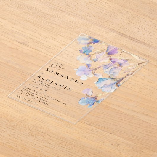 Invitations En Acrylique Élégant Mariage Iris (Poser)