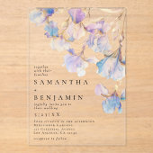 Invitations En Acrylique Élégant Mariage Iris (Recto)