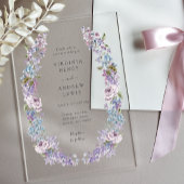 Invitations En Acrylique Élégant Mariage Lilac