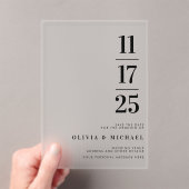 Invitations En Acrylique Élégant Mariage moderne givré (In situ (ordinateur de poche))