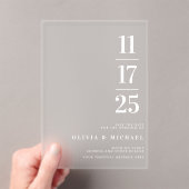 Invitations En Acrylique Élégant Mariage moderne givré (In situ (ordinateur de poche))