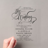 Invitations En Acrylique Élégant Mariage Moderne Script (In situ (ordinateur de poche))