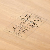 Invitations En Acrylique Élégant Mariage Moderne Script (Poser)