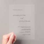 Invitations En Acrylique Élégant Mariage moderne simple<br><div class="desc">Élégant Simple Moderne Mariage Acrylique Invitations</div>