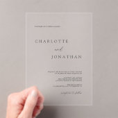 Invitations En Acrylique Élégant Mariage moderne simple (In situ (ordinateur de poche))