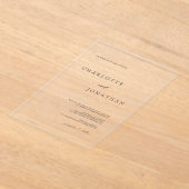 Invitations En Acrylique Élégant Mariage moderne simple (Poser)