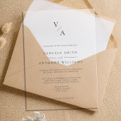 Invitations En Acrylique Élégant Mariage Monogramme moderne