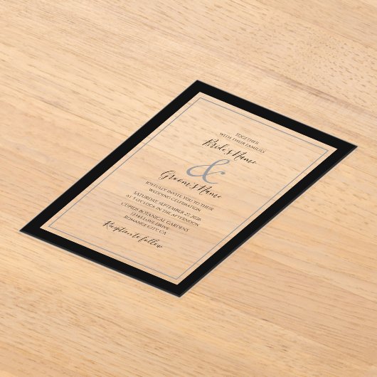 Invitations En Acrylique Élégant Mariage Monogramme transparent (Poser)