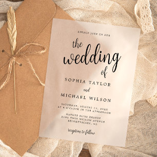 Invitations En Acrylique Élégant Mariage noir