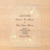 Invitations En Acrylique Élégant Mariage Or (Recto)