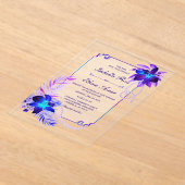 Invitations En Acrylique Élégant Mariage orchidée (Poser)