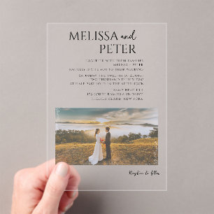 Invitations En Acrylique Élégant Mariage photo