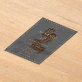 Invitations En Acrylique Elegant Mariage photo de script Gold (Poser)