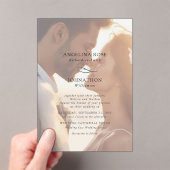 Invitations En Acrylique Élégant Mariage photo romantique moderne (In situ (ordinateur de poche))
