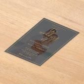 Invitations En Acrylique Élégant Mariage Photo Script Or (Poser)