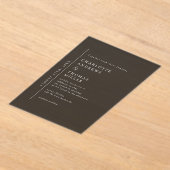 Invitations En Acrylique Élégant Mariage tendance gris foncé (Poser)