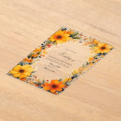 Invitations En Acrylique Élégant Mariage transparent jaune et orange (Poser)