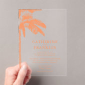 Invitations En Acrylique Élégant Mariage Tropical Palm Tree (In situ (ordinateur de poche))