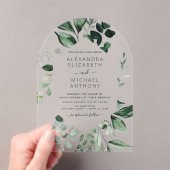 Invitations En Acrylique Élégant Mariage vert émeraude Eucalyptus Vert (In situ (ordinateur de poche))