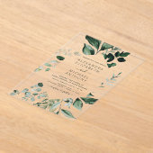 Invitations En Acrylique Élégant Mariage vert émeraude Eucalyptus Vert (Poser)