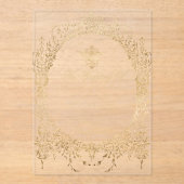 Invitations En Acrylique Elégant Mariage victorien Ornate Gold Foil (Recto)