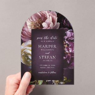 Invitations En Acrylique Élégant maximaliste floral mariage à retenir la da
