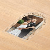 Invitations En Acrylique Élégant Merci photo Mariage moderne (Poser)