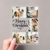Invitations En Acrylique Elegant Merry Christmas Card Family Photo Collage (In situ (ordinateur de poche))