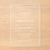 Invitations En Acrylique Élégant minimal rustique moderne (Recto)