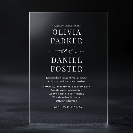 Invitations En Acrylique Elegant Minimalist Modern Wedding