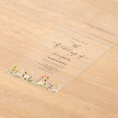 Invitations En Acrylique Elegant minimalist wildflower Simple wedding (Poser)